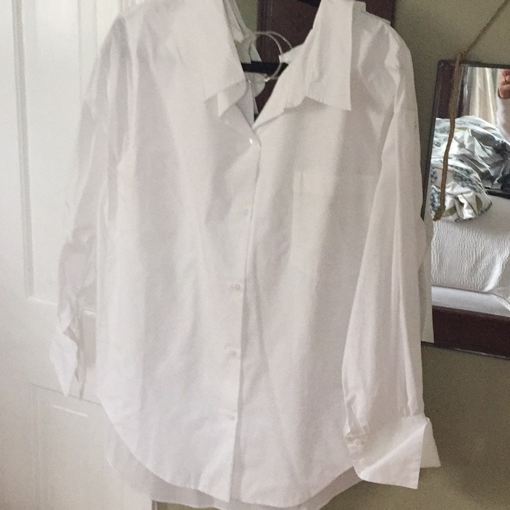 Zara white blouse with silver ring detail